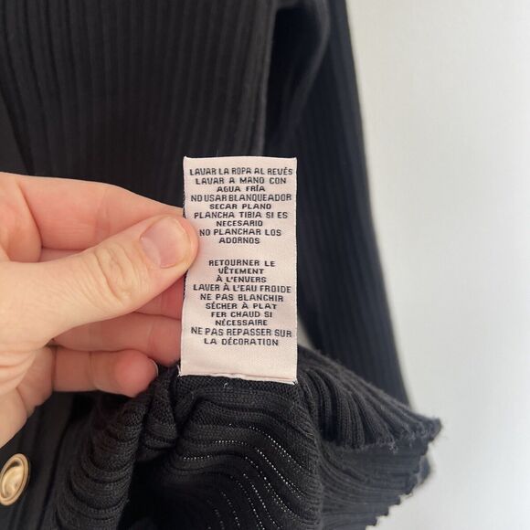 Nanette Lepore Women’s Pocket Sweater Gold Buttons Stretchy‎ Size Large - Picture 7 of 10